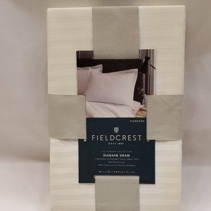Set of 2 Fieldcrest White Damask (Striped) Shams